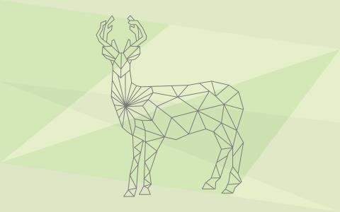 鹿，图案，浅绿色，极简壁纸