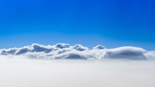 云，蓝天，4K，天空，风景，蓝色，白色壁纸