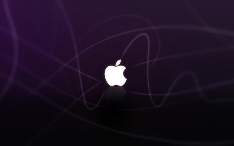 苹果商标紫色波浪壁纸