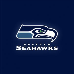 西雅图海鹰，体育，标志，蓝色背景壁纸