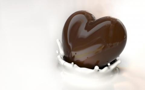 巧克力牛奶的心壁纸