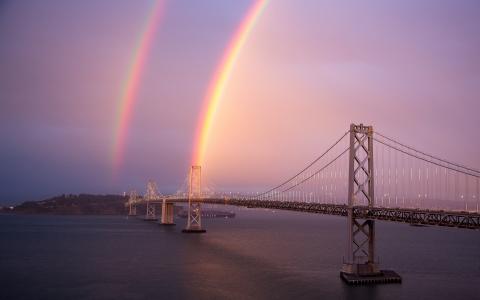 奥克兰桥彩虹桥旧金山海洋高清壁纸