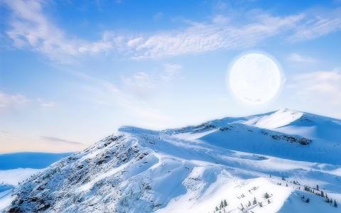 景观，性质，雪，雪山，阳光壁纸