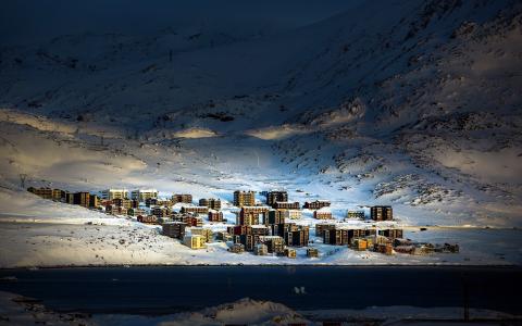 格陵兰，北极，雪，建筑，风景壁纸
