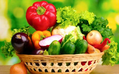 健康，蔬菜，辣椒，洋葱，茄子，新鲜的壁纸