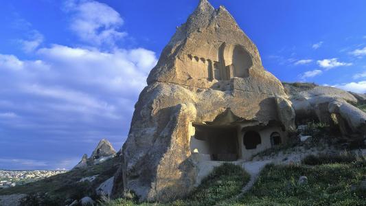 卡帕多西亚土耳其壁纸中的洞穴家园
