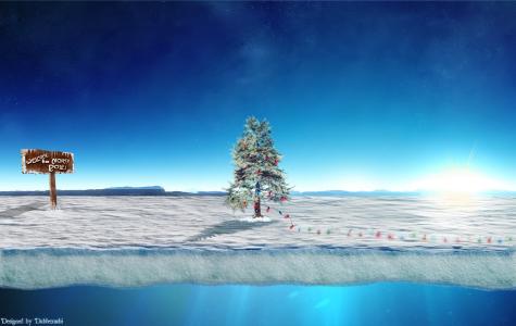 圣诞树，冬天，圣诞节，假期，圣诞老人，北极，冷壁纸