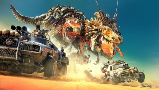 暴龙，沙漠，对战，机器人，恐龙，汽车，令人惊叹，游戏壁纸