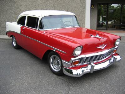 1956 Chevy Red & White wallpaper