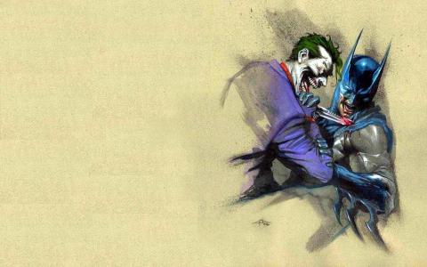 蝙蝠侠小丑绘图高清壁纸