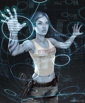 女人，科幻，赛博朋克，未来主义的壁纸