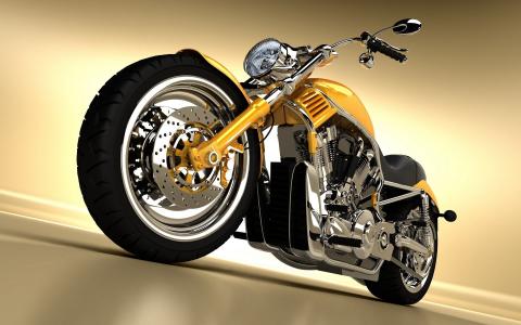 金属摩托车，道路，强光壁纸