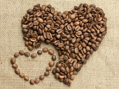 咖啡，爱，心脏，豆类壁纸