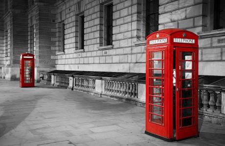 伦敦，手机，红色的壁纸