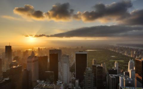 太阳升起中央公园壁纸