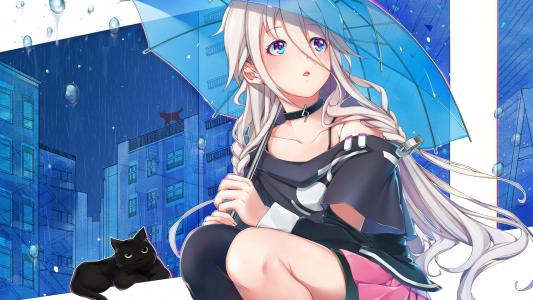 动漫女孩，IA，Vocaloid，雨，伞壁纸