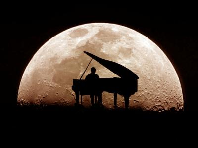 月光奏鸣曲抽象的月亮音乐钢琴家钢琴剪影高清壁纸