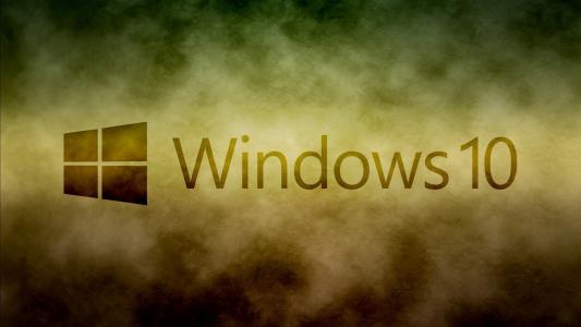 Windows 10系统徽标，白云背景壁纸