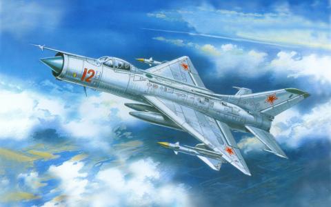 空军，飞机，苏霍伊苏-11，飞机，天空壁纸