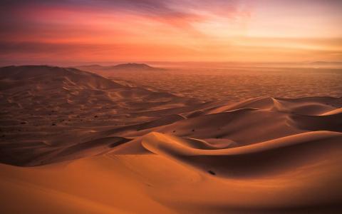 景观，性质，摩洛哥，沙漠，沙丘，日落壁纸