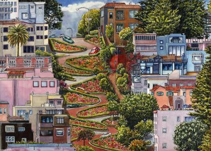 伦巴第大街，旧金山，加利福尼亚州，艺术壁纸