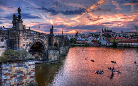 桥，布拉格，欧洲，旅游，查尔斯桥，捷克共和国，世界壁纸