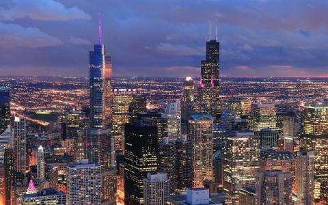 美国伊利诺伊州芝加哥建筑摩天大楼高分辨率壁纸