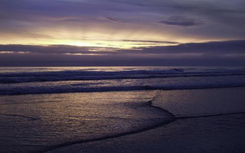 日落海洋景观自然海岸太阳土地夏娃海免费图像壁纸