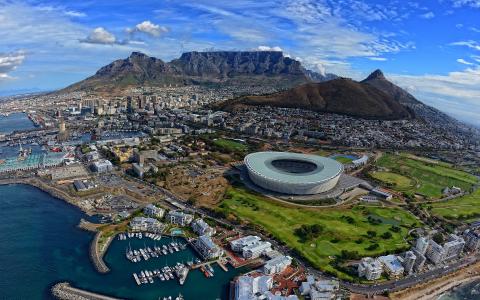 这座城市，南非，开普敦，大西洋的壁纸的顶视图