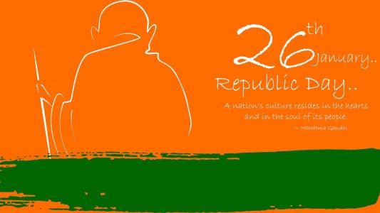 共和国日与Mahatma Gandhi壁纸