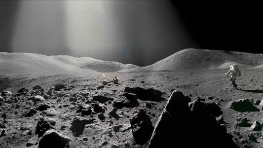Lunar Landing Rover宇航员月球着陆器Moon Landing Moon Alien Landscape高清壁纸