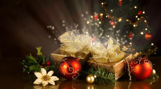 圣诞装饰品，线程，针，礼品，明星，树，假期，新年，圣诞节壁纸