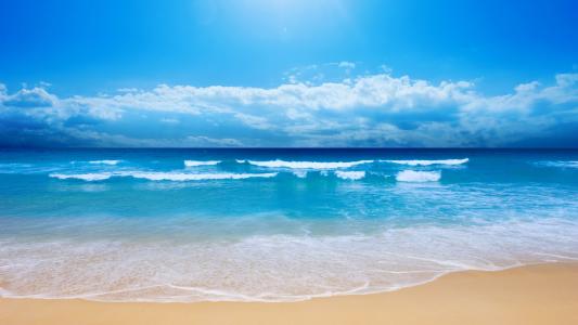 海洋海滩蓝色高清壁纸
