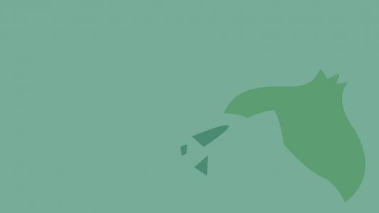 Bulbasaur，极简主义者，绿色背景壁纸