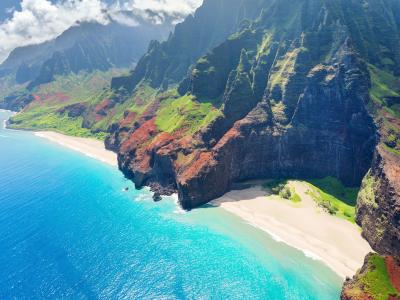 夏威夷，风景，自然，海滩，高山，海洋壁纸