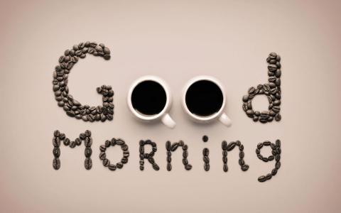 早上好，咖啡和杯子壁纸