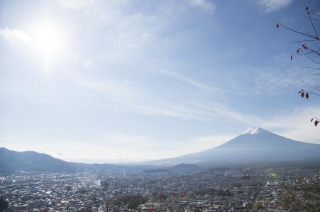 富士山和太阳免费股票照片
