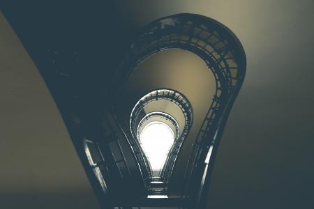 Lightbulb Stairs in House of the Black Madonna, Prague #2