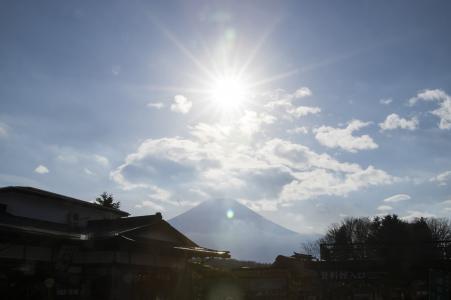 太阳和富士山免费股票照片