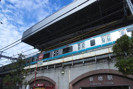 JR新桥站和京滨东北线免费股票照片