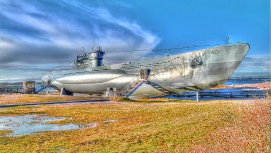 舰队，U-995，水下，博物馆，潜艇，船，船