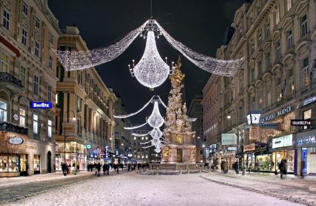 静脉，奥地利，街头，圣诞节