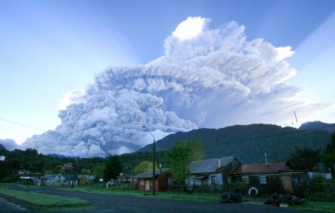 智利，柴滕火山，喷发，灰，云，元素，美女