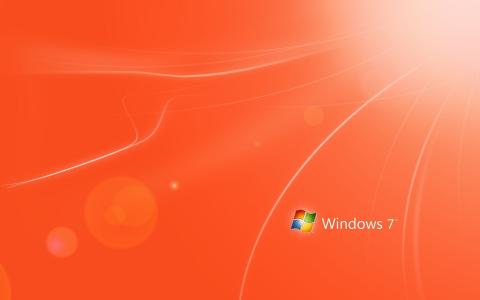 橙红色背景，微软，Windows 7