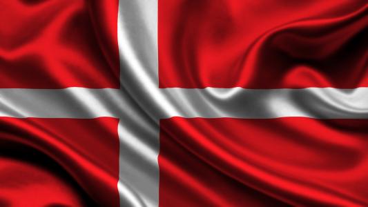 丹麦，国旗，3d，丹麦，国旗