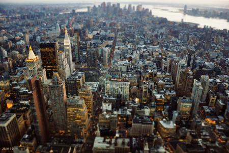 纽约，城市，纽约，倾斜转变，曼哈顿，美国，纽约