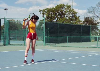 女孩，网球，运动，网球场