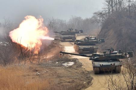 韩国主力，作战坦克，黑豹，射击
