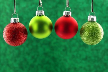 新年，圣诞节，新年，圣诞节，球，红色，绿色，玩具，圣诞节，装饰，背景，假期，冬天