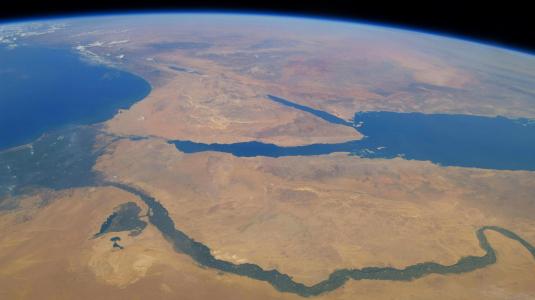 照片，空间，非洲，埃及，开罗，西奈半岛，河，尼罗河，红海，地中海，救济，土地，美丽